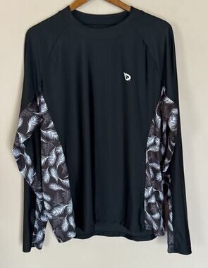Baleaf Mens XL Long Sleeve Performance Shirt Black Activewear Top